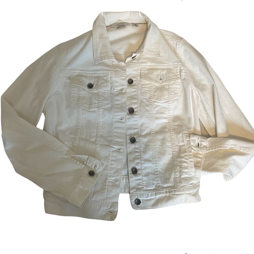 L.L. Bean White Jean Jacket
